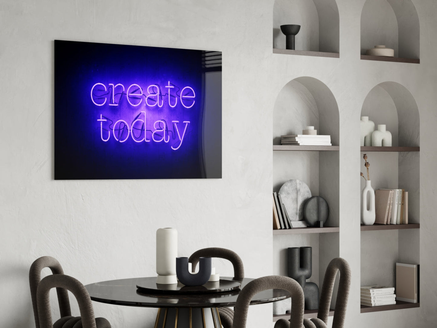 Create Today Glass Wall Art