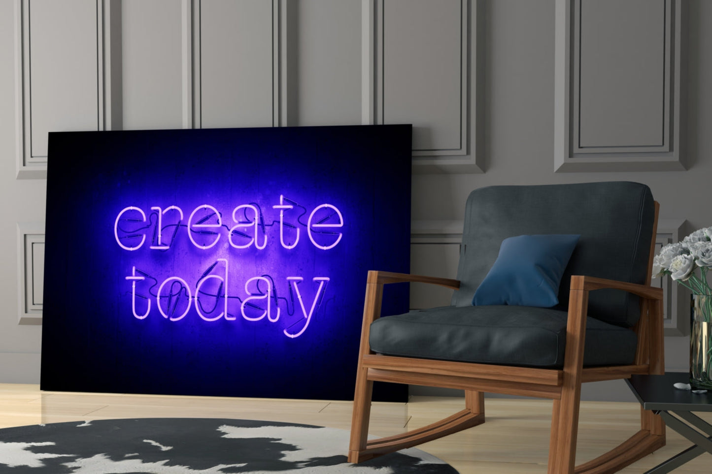Create Today Glass Wall Art