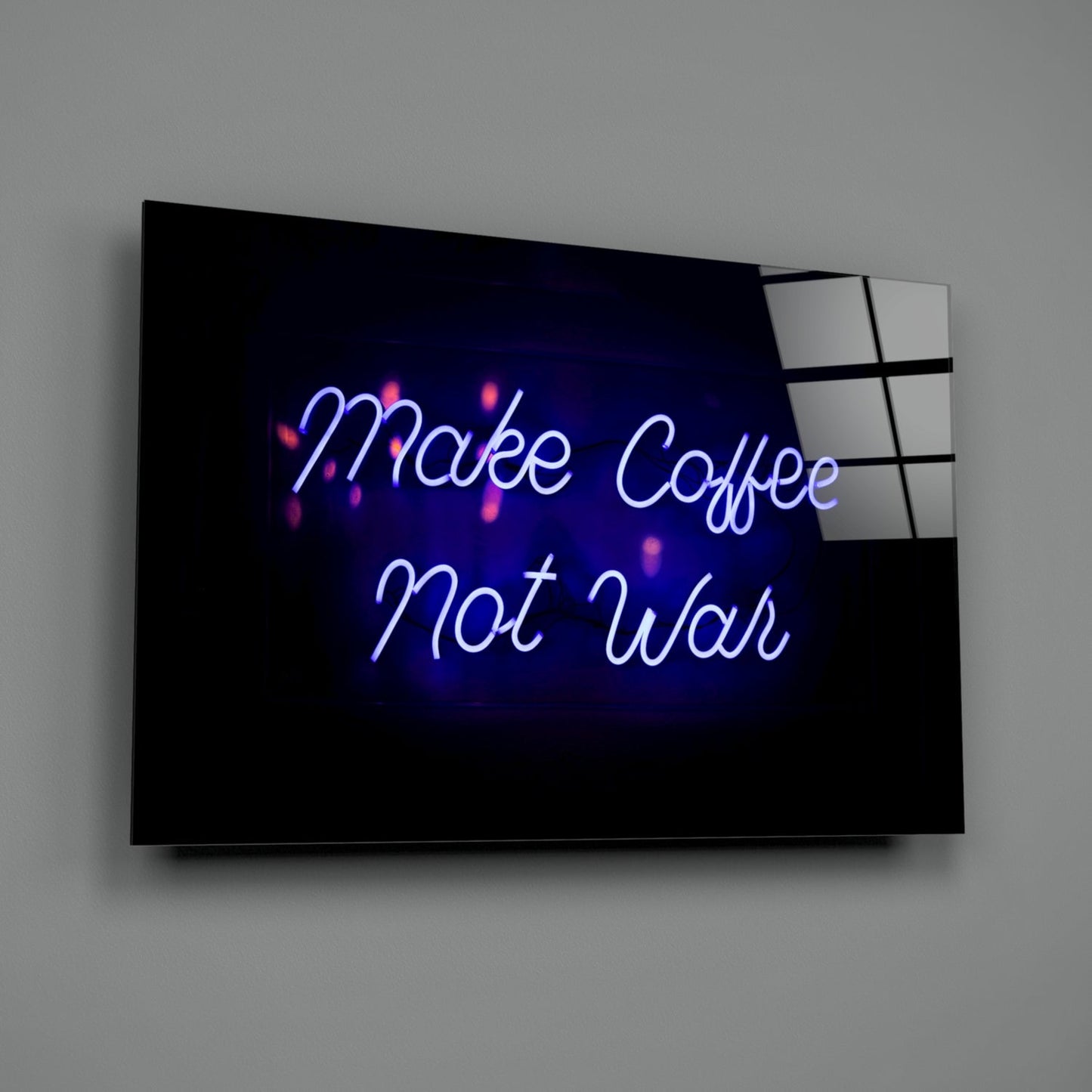 Make Coffee Not War Glass Wall Art