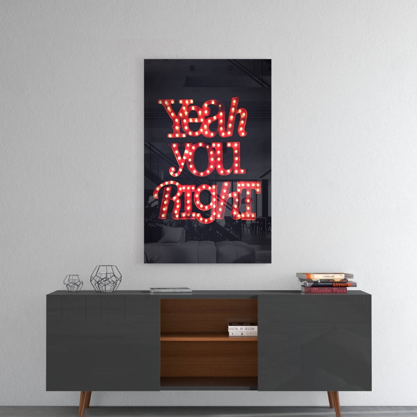 Yeah You Right Glass Wall Art