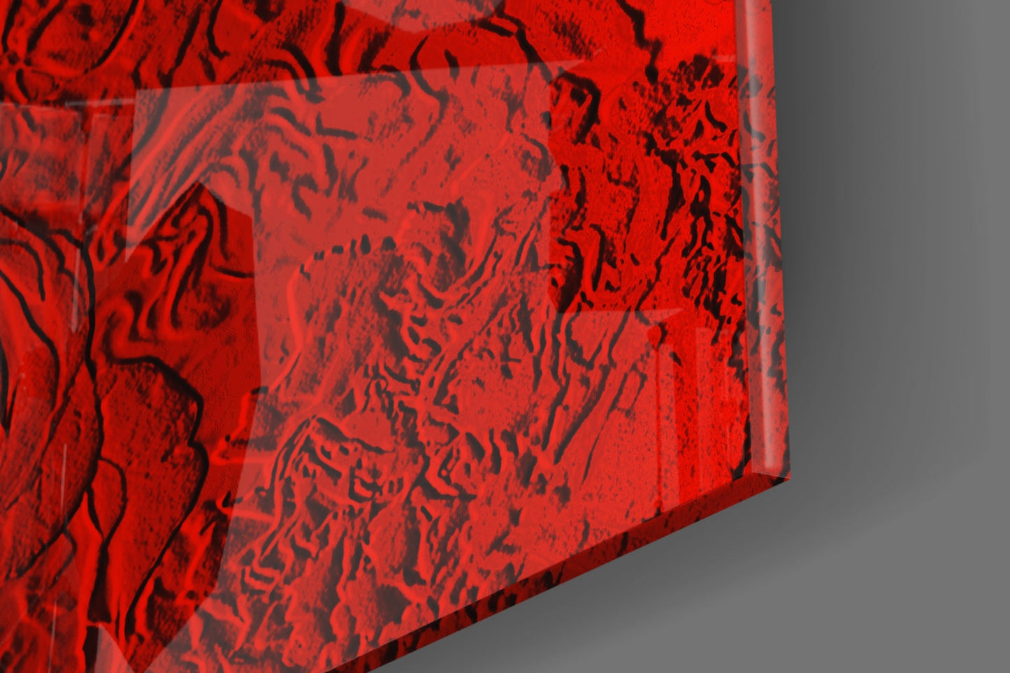 Crimson Textured Rose Glass Wall Art