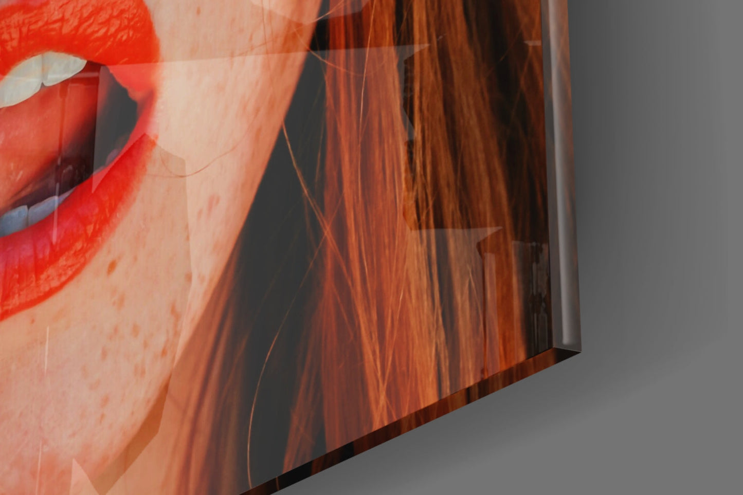Pop Art Redhead Portrait Glass Wall Art