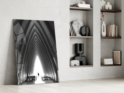 Wooden Cathedral Glass Wall Art
