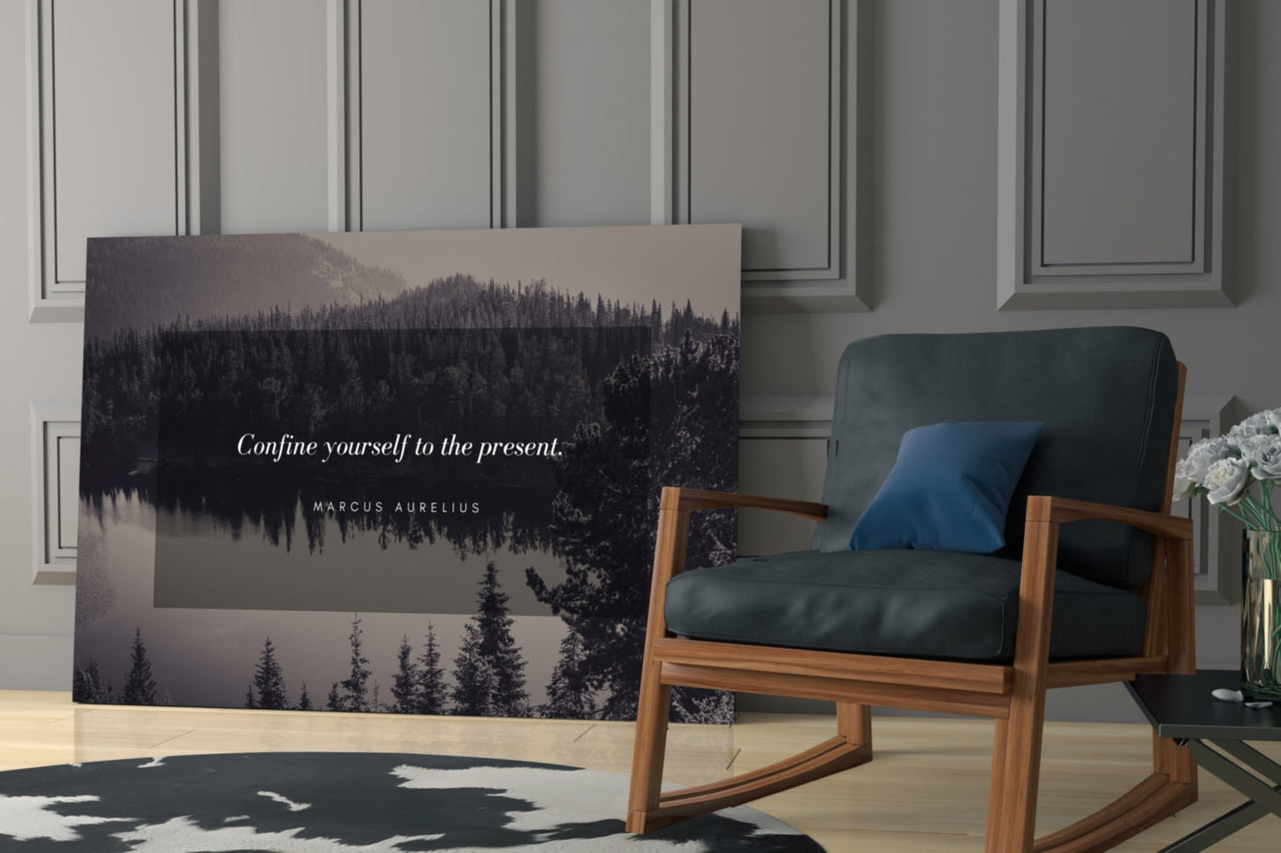 Confine Yourself Stoic Quote Glass Wall Art