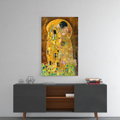 Klimt The Kiss Glass Wall Art