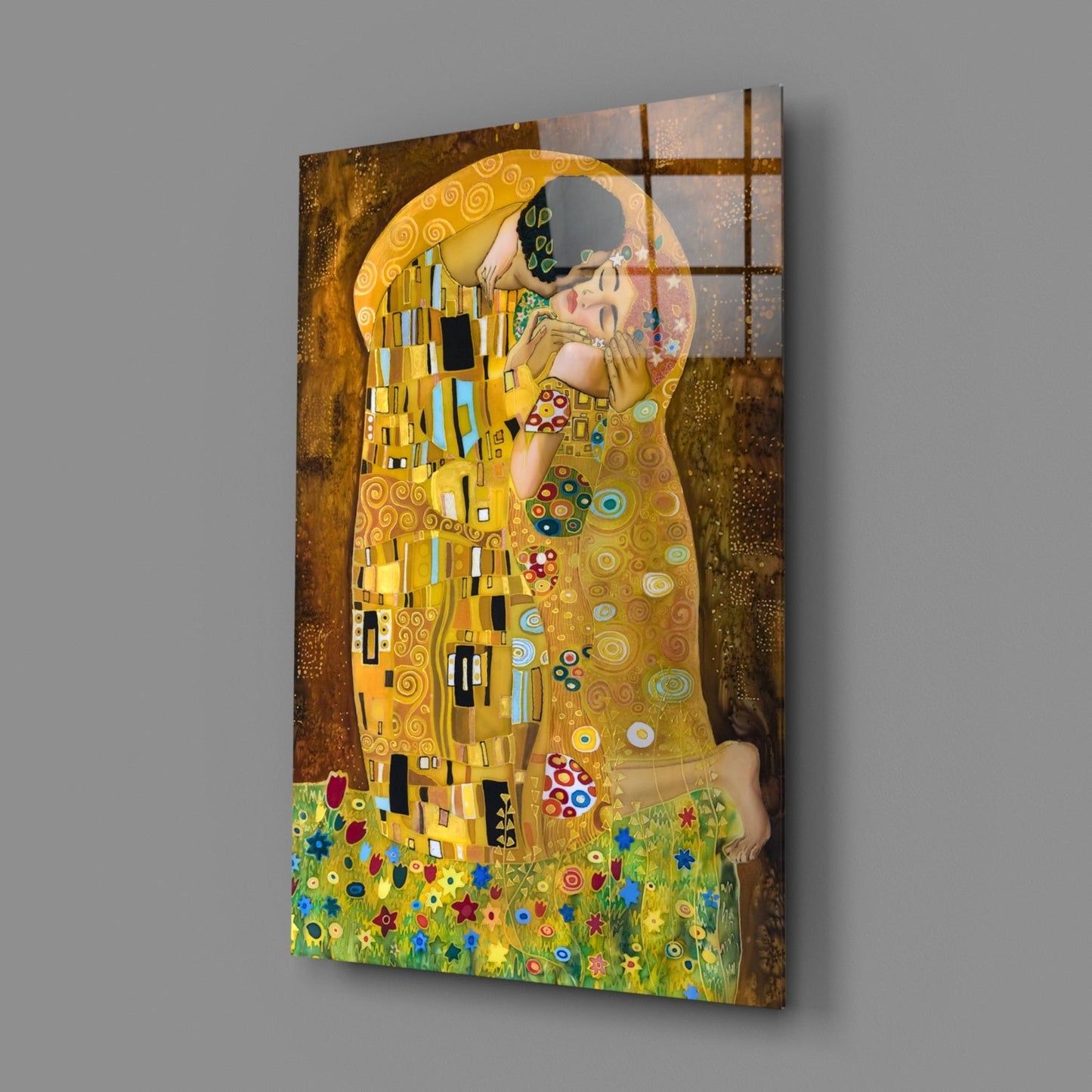Klimt The Kiss Glass Wall Art