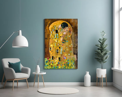 Klimt The Kiss Glass Wall Art
