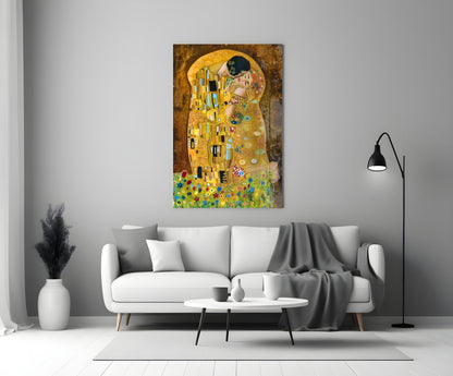 Klimt The Kiss Glass Wall Art