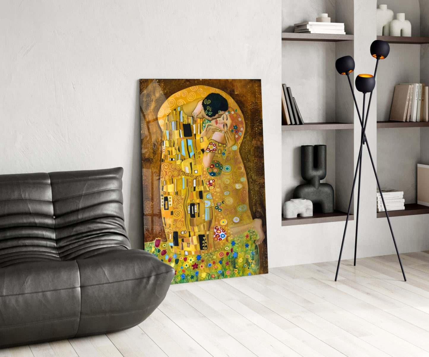 Klimt The Kiss Glass Wall Art