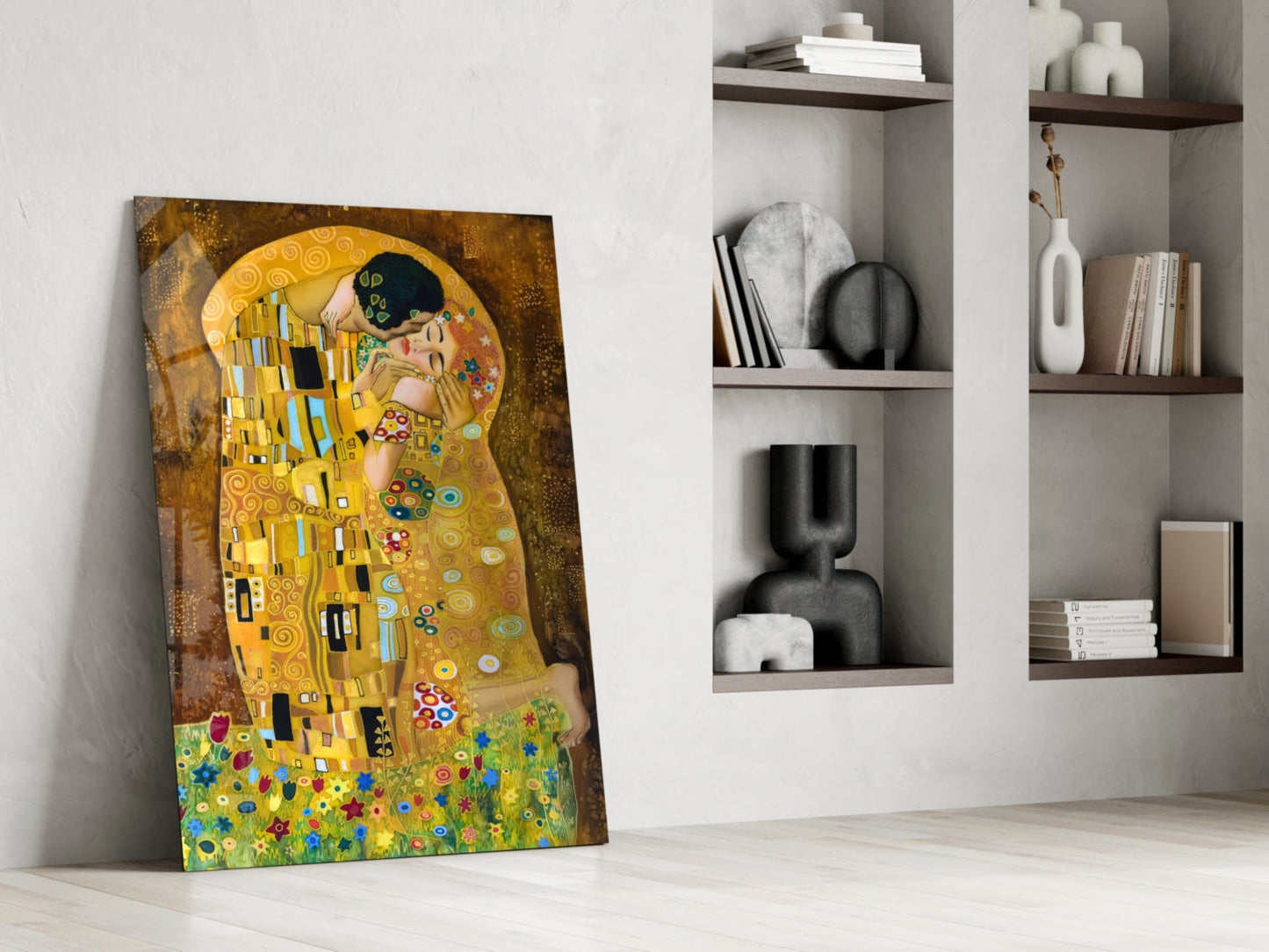 Klimt The Kiss Glass Wall Art