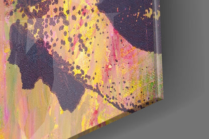 Magenta Stencil Portrait Glass Wall Art