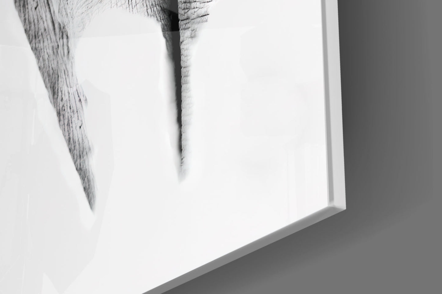 Faded Elephant Sketch Glass Wall Art