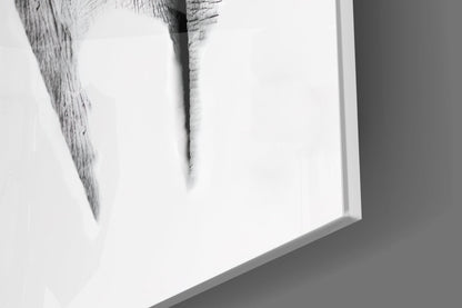 Faded Elephant Sketch Glass Wall Art