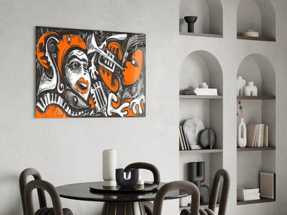 Cubist Musical Portrait Glass Wall Art