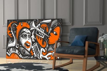 Cubist Musical Portrait Glass Wall Art