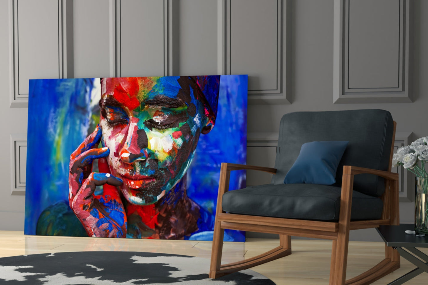 Cobalt Multicolor Glass Wall Art
