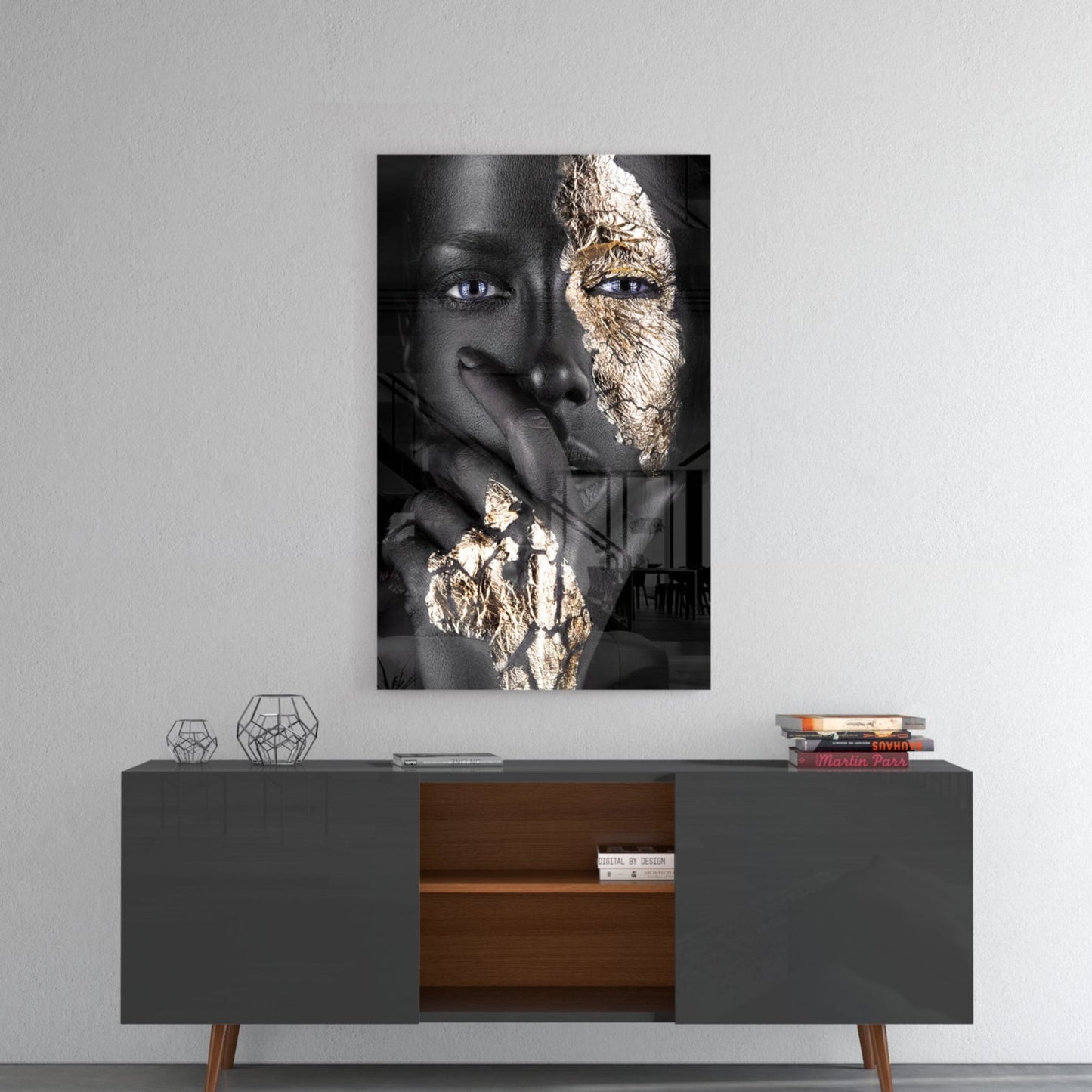 Gold Leaf Portrait Glass Wall Art