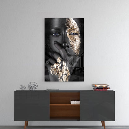 Gold Leaf Portrait Glass Wall Art