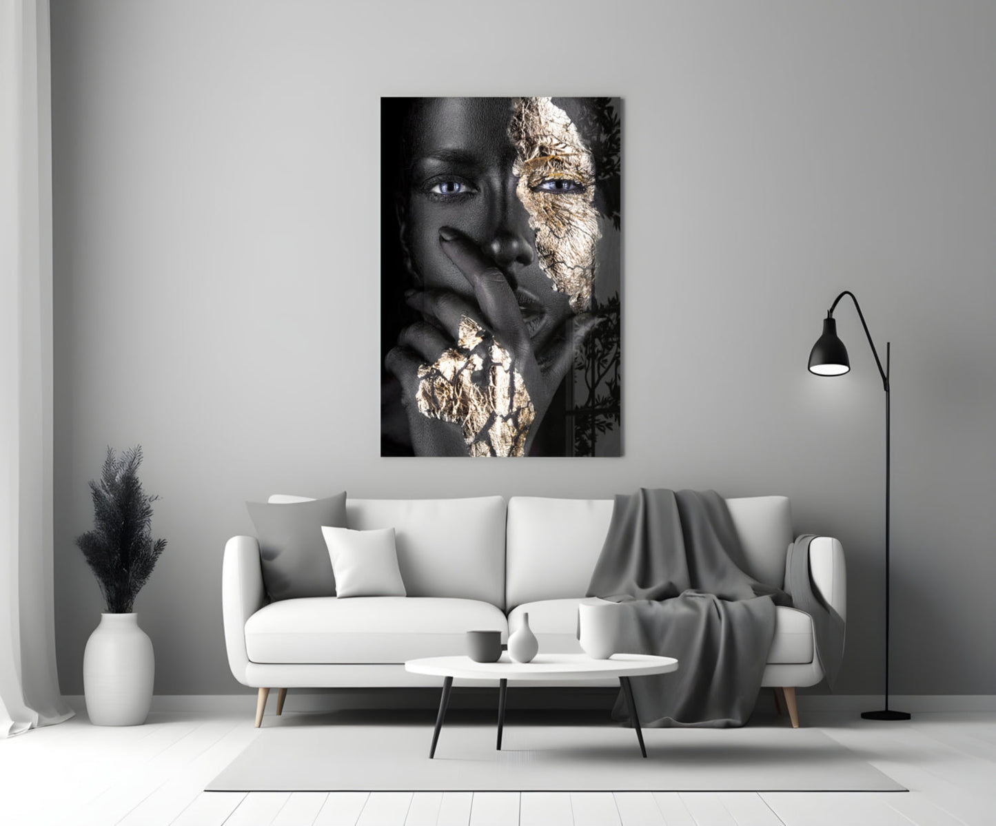 Gold Leaf Portrait Glass Wall Art
