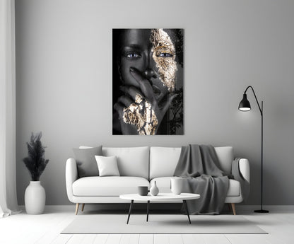Gold Leaf Portrait Glass Wall Art