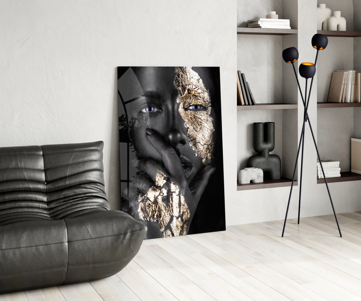 Gold Leaf Portrait Glass Wall Art