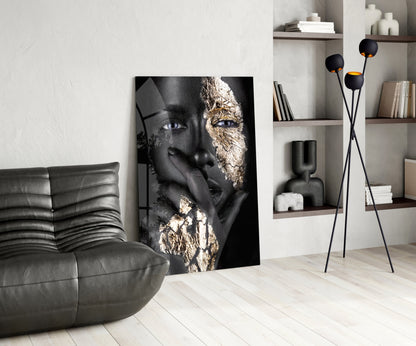 Gold Leaf Portrait Glass Wall Art