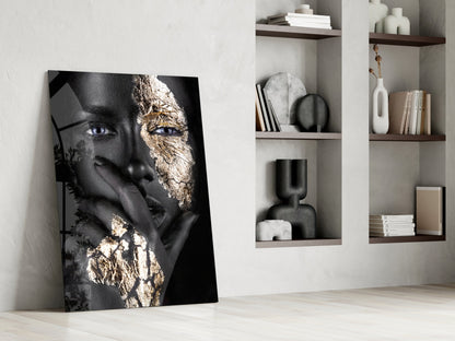 Gold Leaf Portrait Glass Wall Art