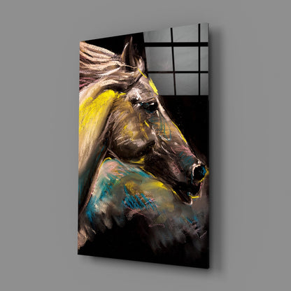 Pastel Horse Profile Glass Wall Art