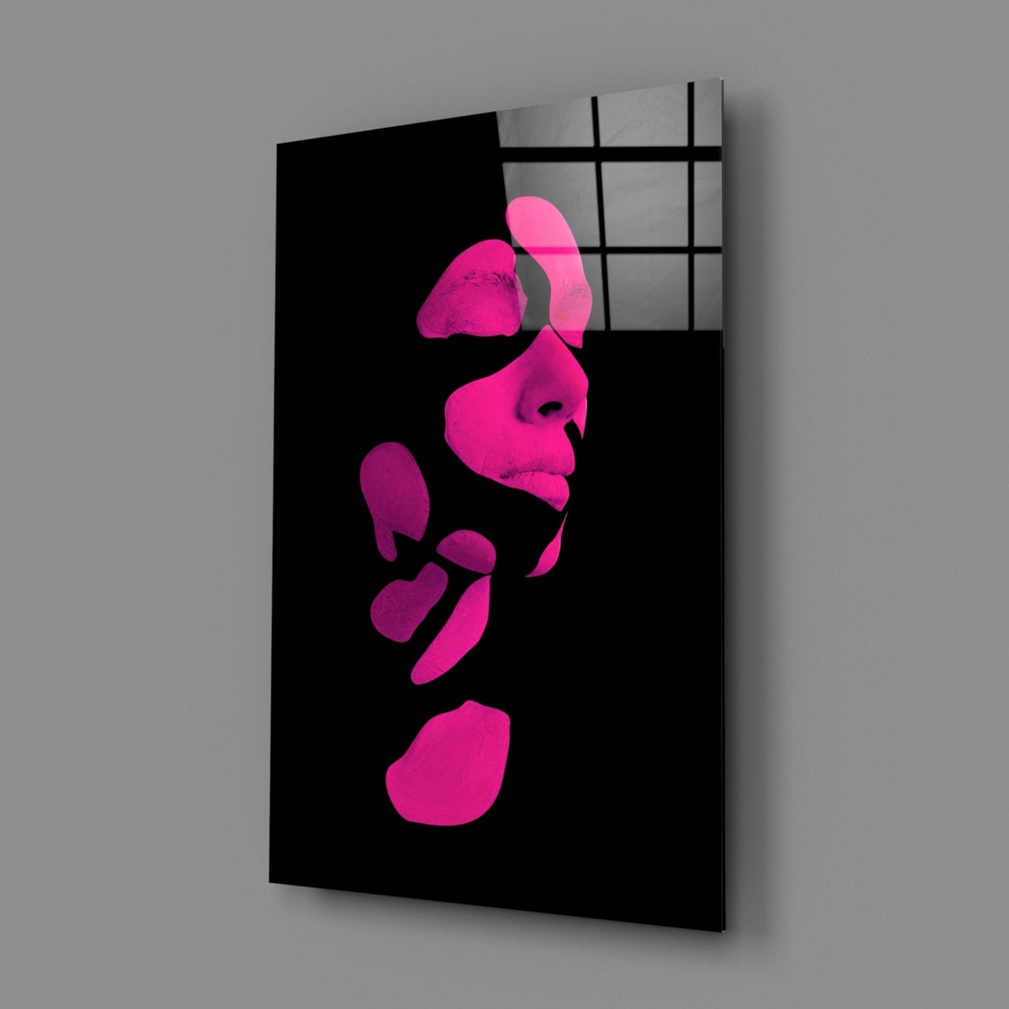 Fragmented Face Glass Wall Art