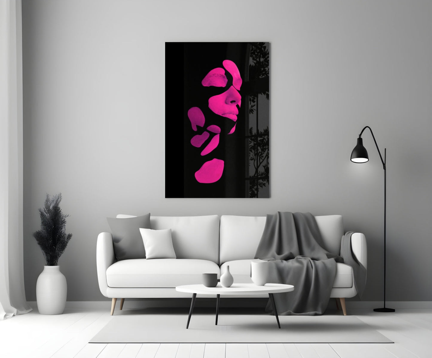 Fragmented Face Glass Wall Art