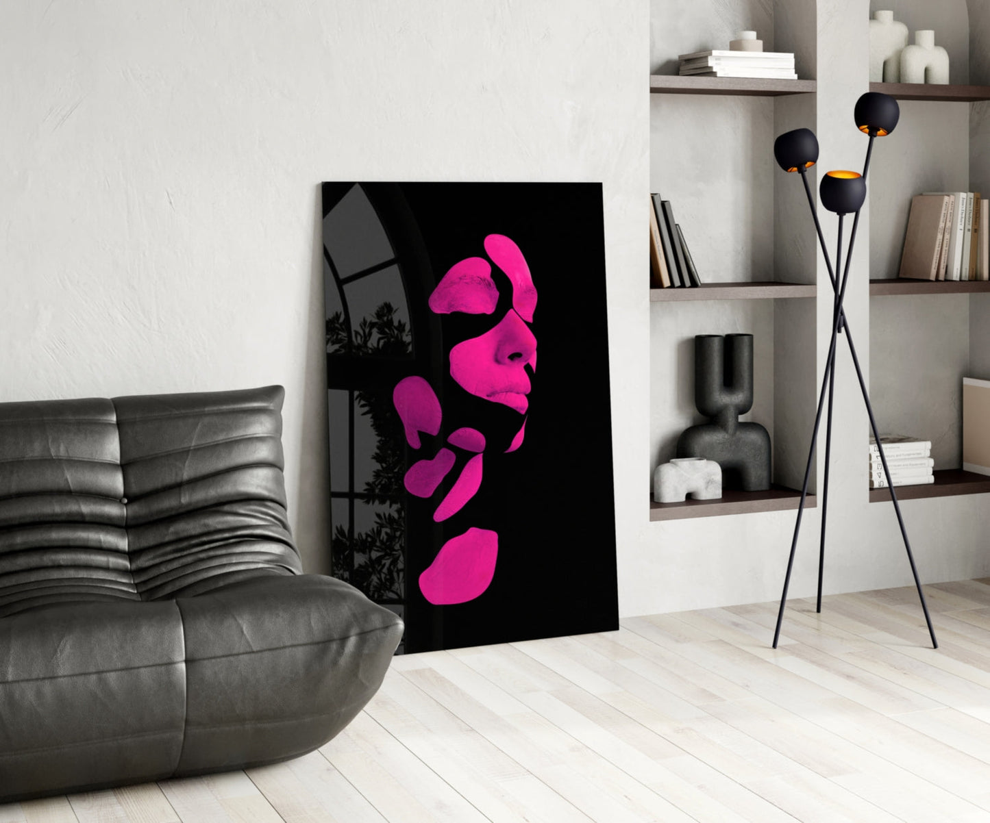 Fragmented Face Glass Wall Art