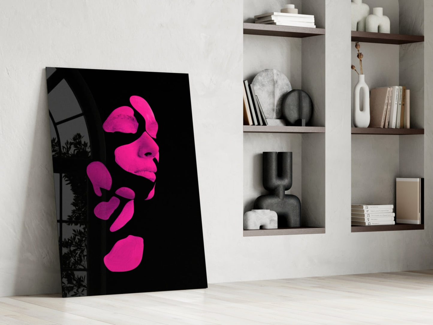 Fragmented Face Glass Wall Art