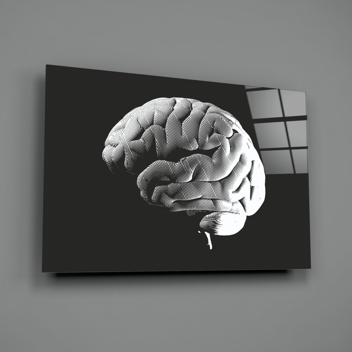 Vintage Anatomy Brain Glass Wall Art