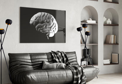 Vintage Anatomy Brain Glass Wall Art