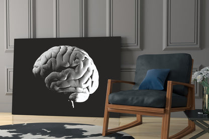 Vintage Anatomy Brain Glass Wall Art