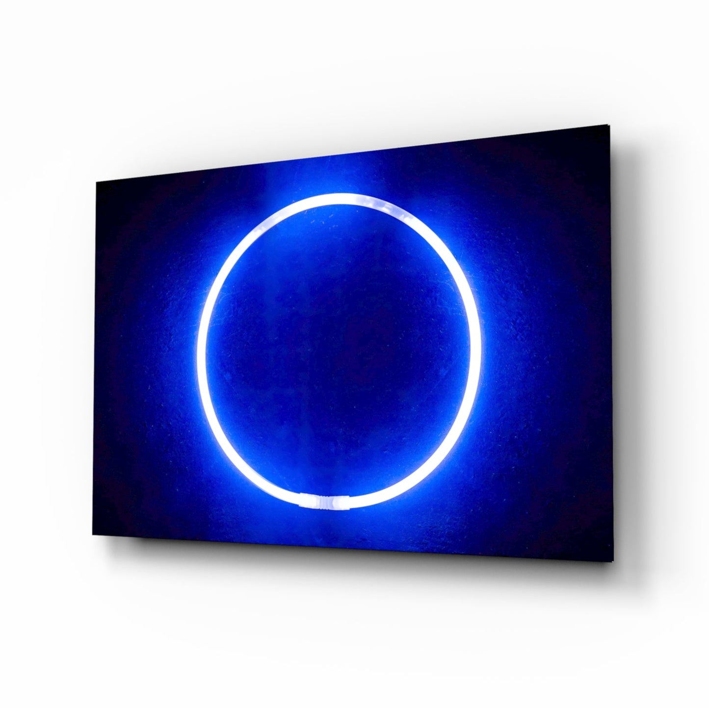 Blue Ring neon glass wall art