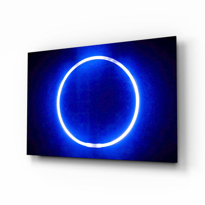 Blue Ring neon glass wall art