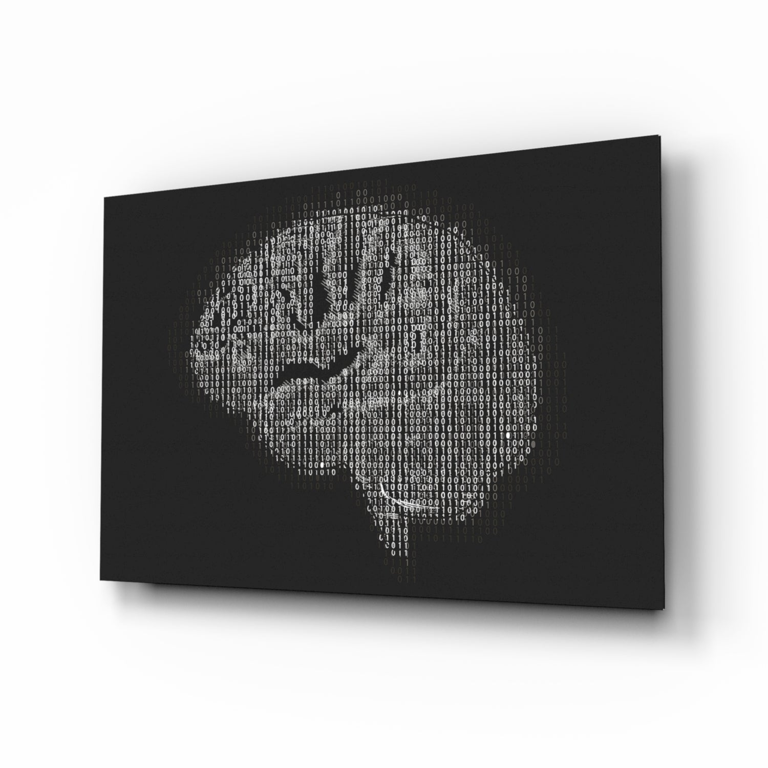 Brain Glass Wall Art - binary code design