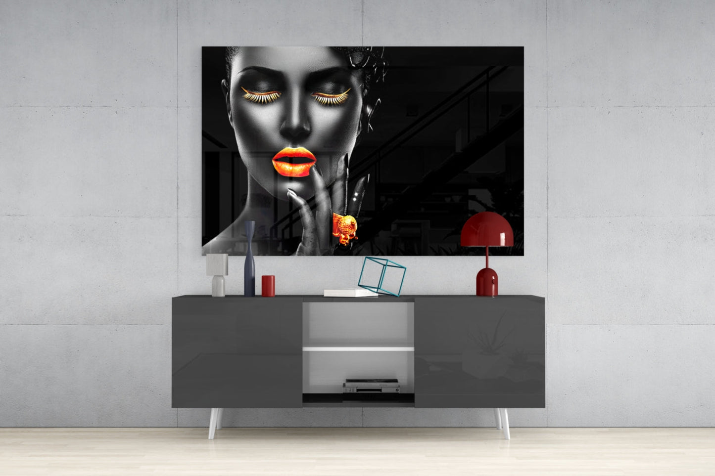 The Power Of Orange Glass Wall Art