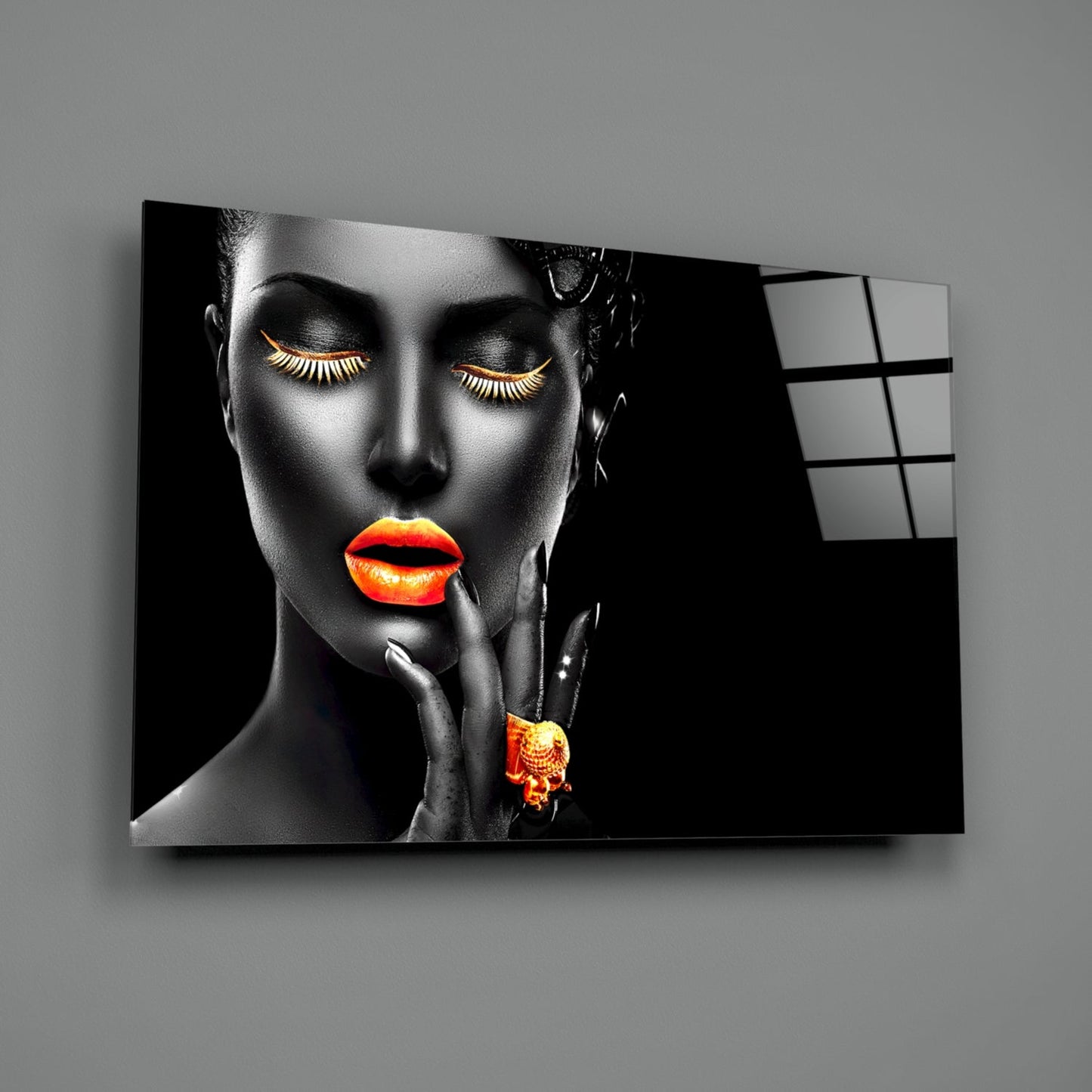 The Power Of Orange Glass Wall Art