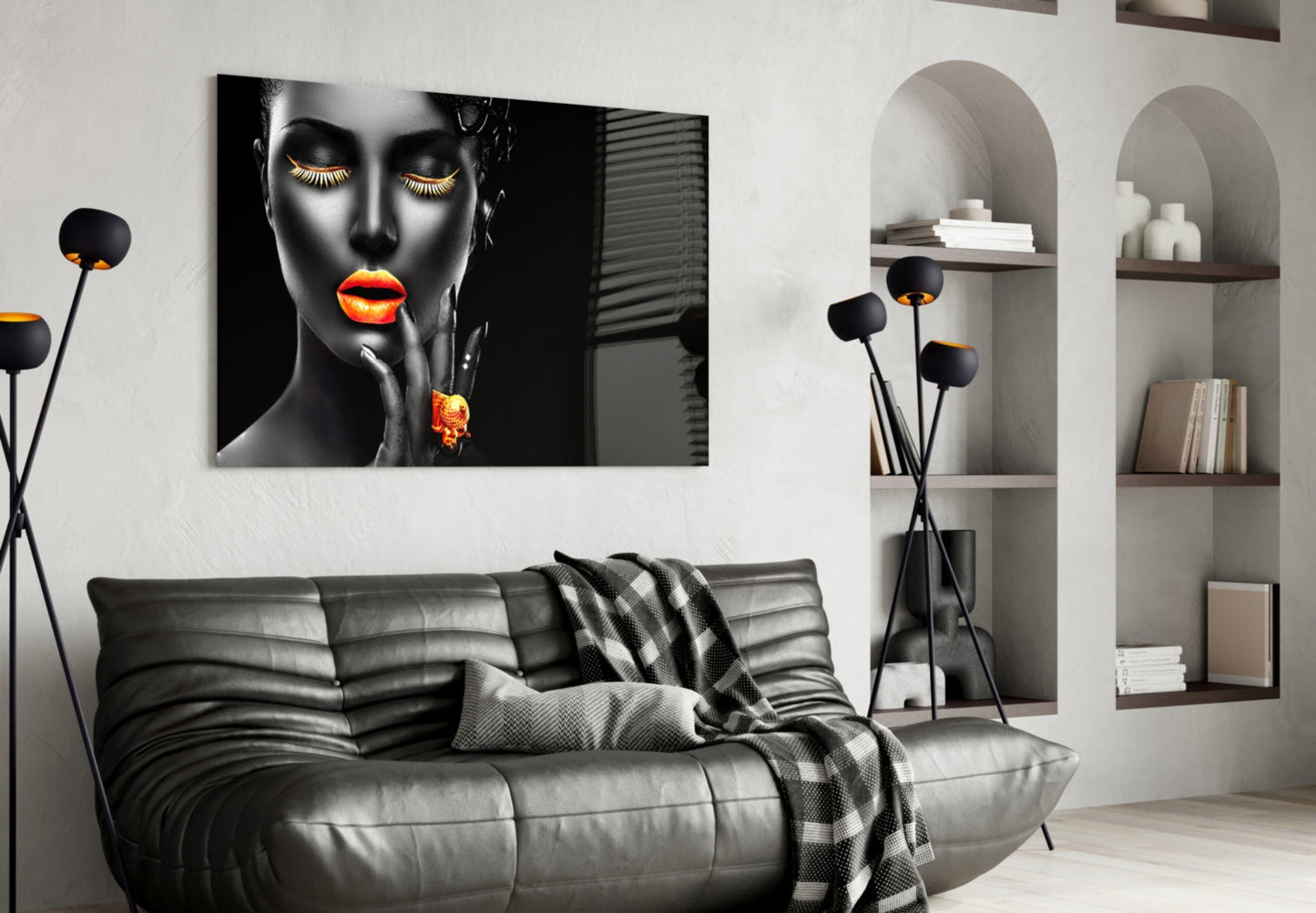 The Power Of Orange Glass Wall Art