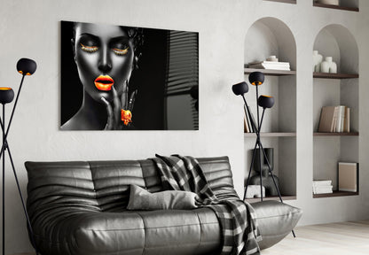 The Power Of Orange Glass Wall Art