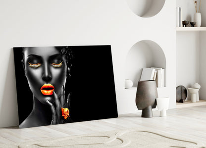 The Power Of Orange Glass Wall Art