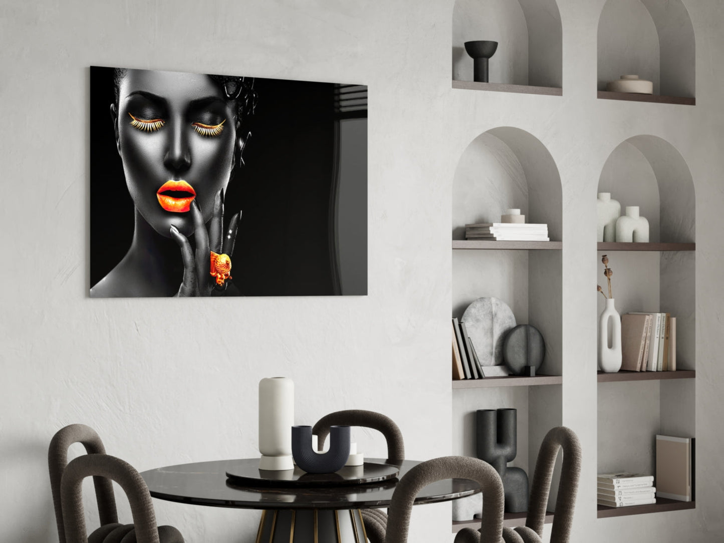 The Power Of Orange Glass Wall Art