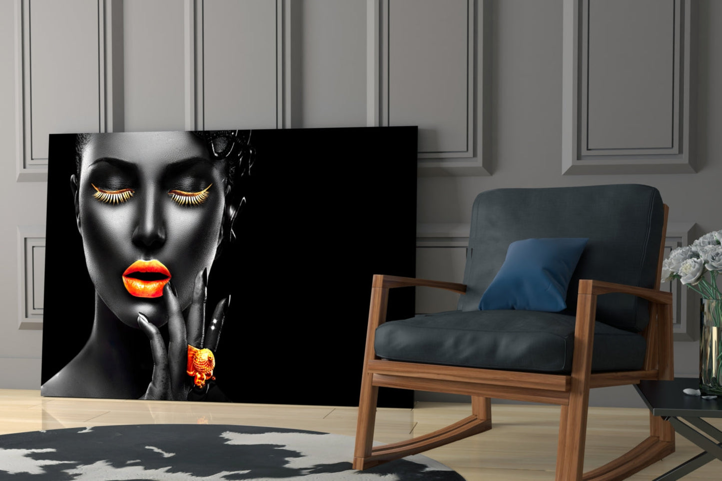 The Power Of Orange Glass Wall Art