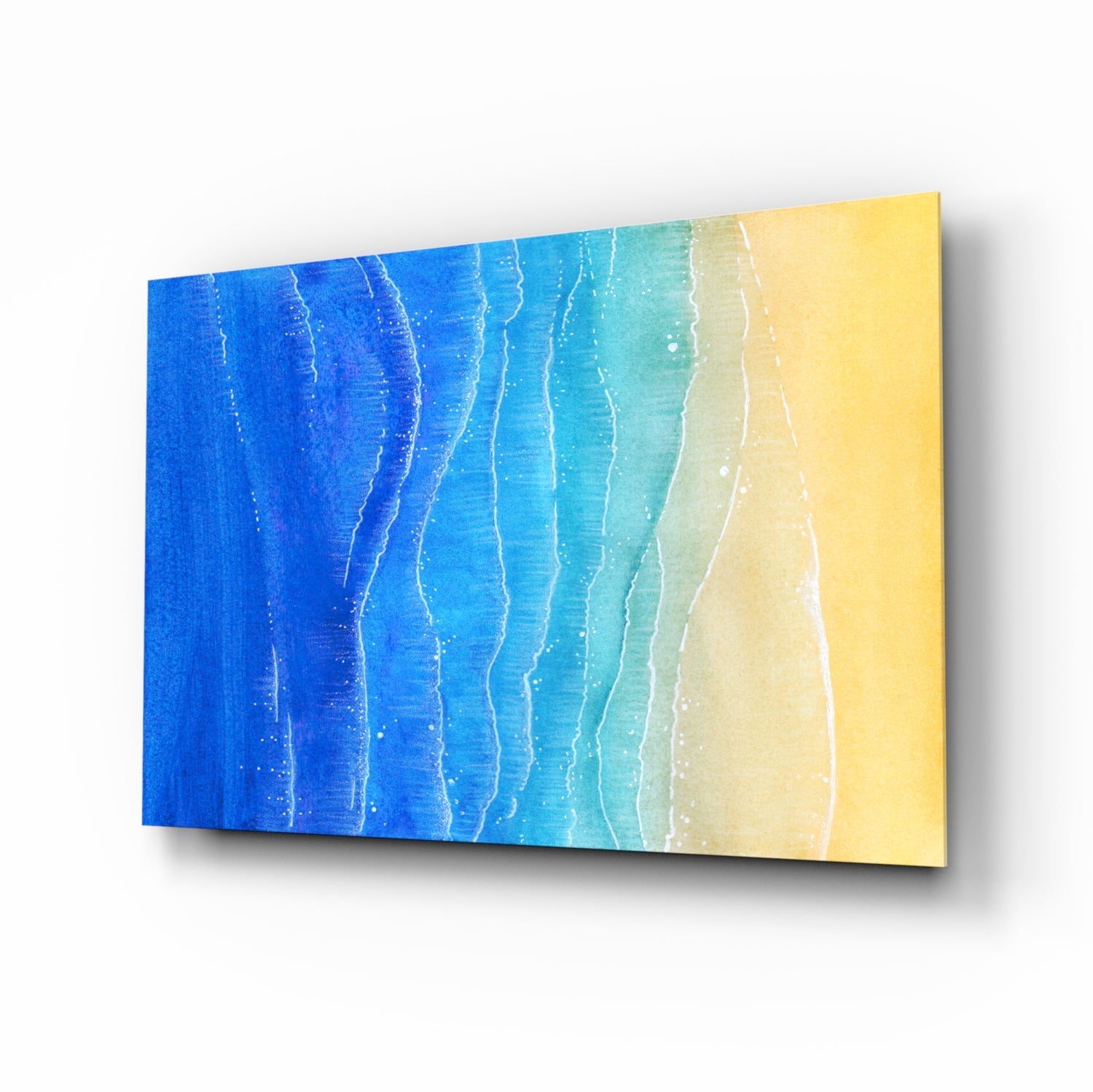 Sea sand coastal glass wall art