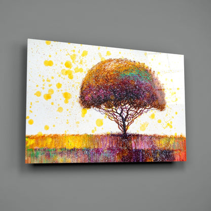 Confetti Bloom Tree Glass Wall Art