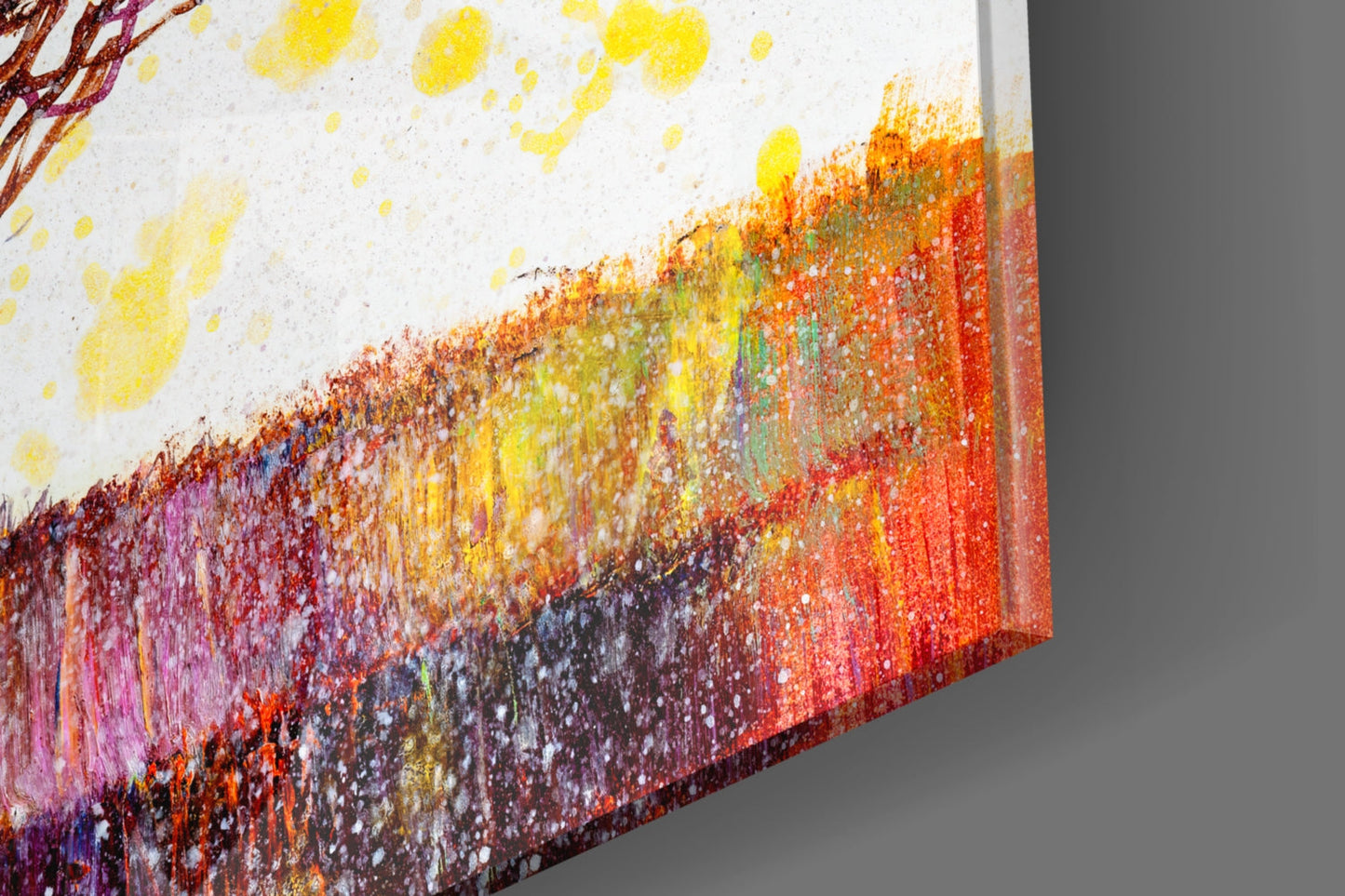 Confetti Bloom Tree Glass Wall Art
