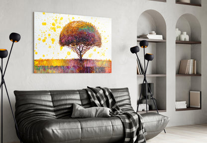 Confetti Bloom Tree Glass Wall Art