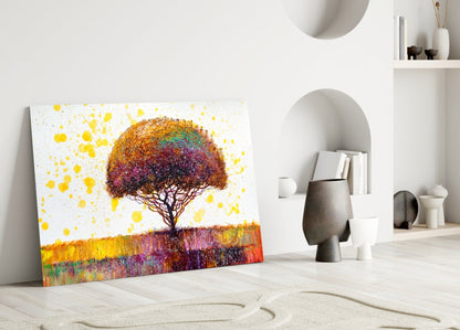 Confetti Bloom Tree Glass Wall Art